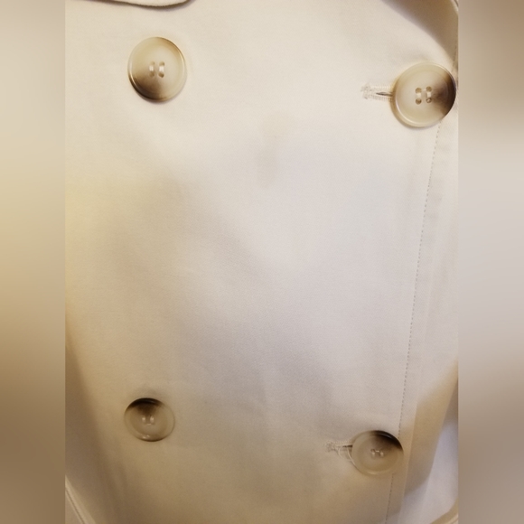 Style State Long Line Collared Trench Coat with Button and Pockets Beige Sz 8 - Picture 7 of 14